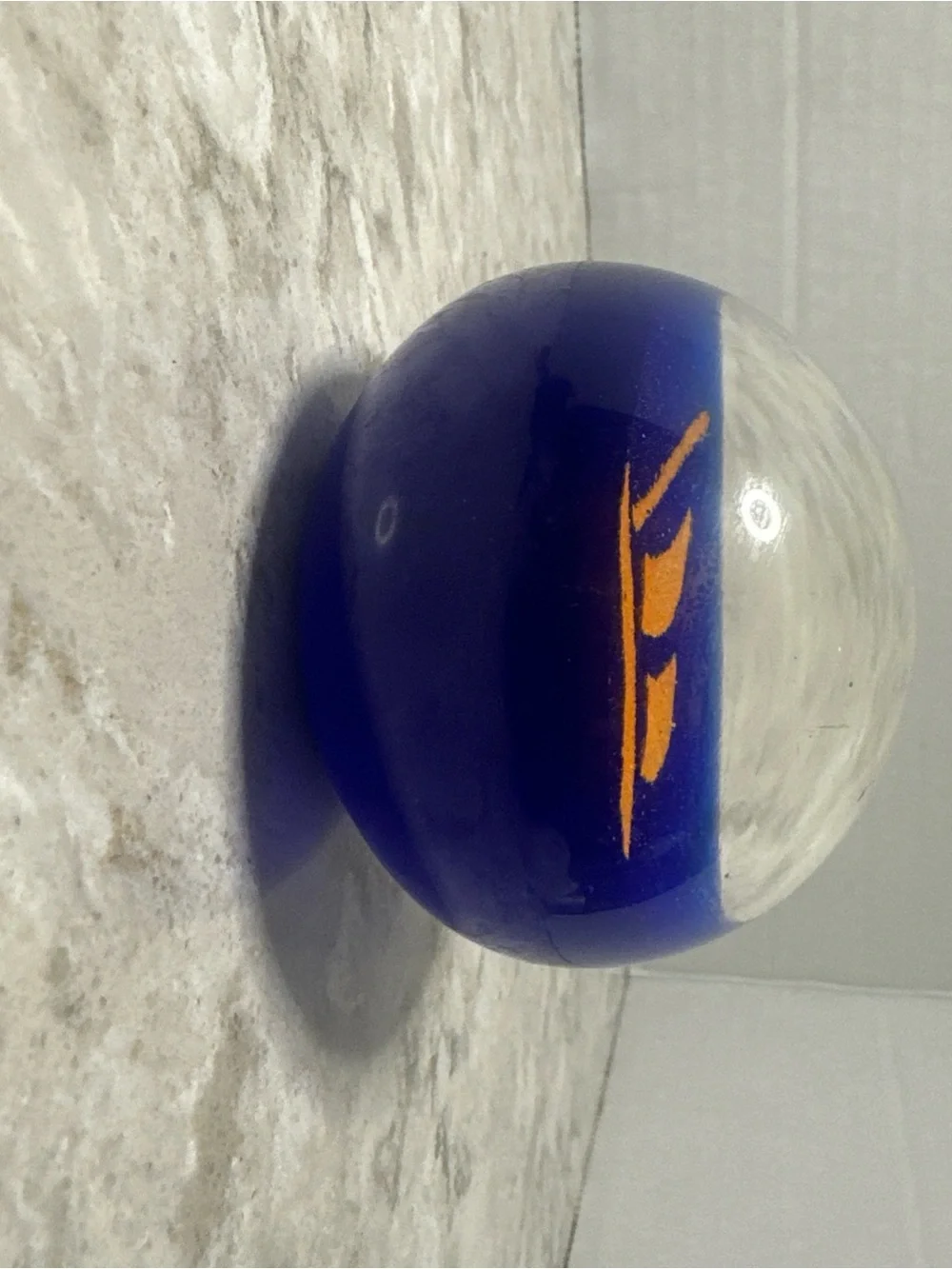 Blue Glass bubble round paperweight